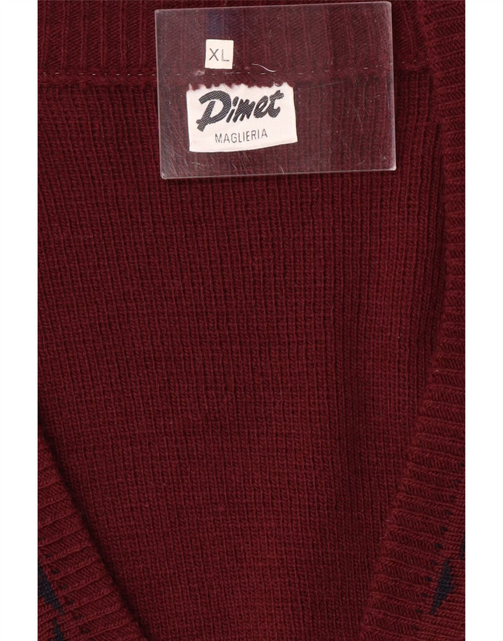 PIMET MAGLIERA Maglione cardigan da uomo XL Lana bordeaux