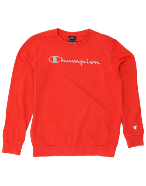 Felpa grafica Champion da ragazzo, 13-14 anni, XL, cotone rosso