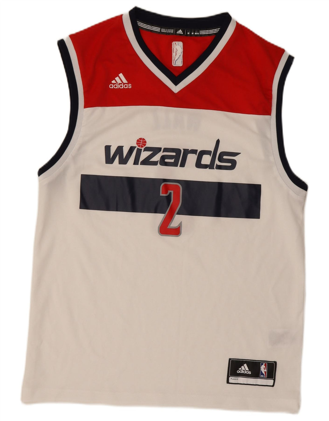 Canotta grafica ADIDAS da uomo Wizards, poliestere color block bianco medio