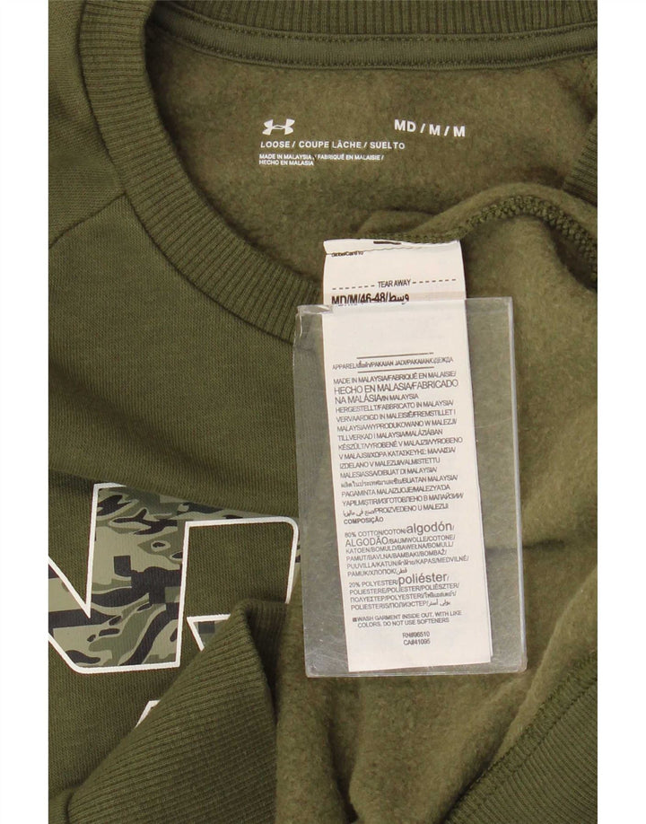 Felpa grafica da uomo Under Armour, maglione medio, cotone kaki