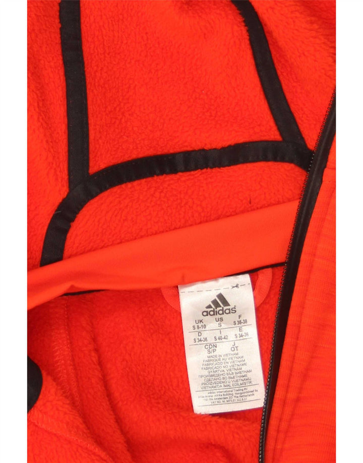 Maglione con cappuccio e zip da donna Adidas UK 8/10 Piccolo poliestere rosso