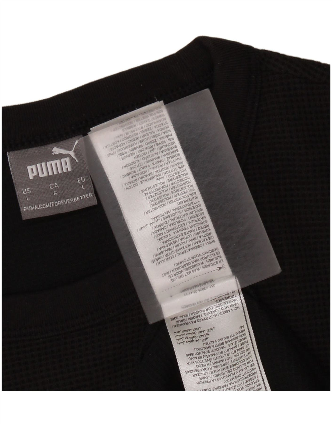 T-shirt da uomo Puma Top Large nera in poliestere