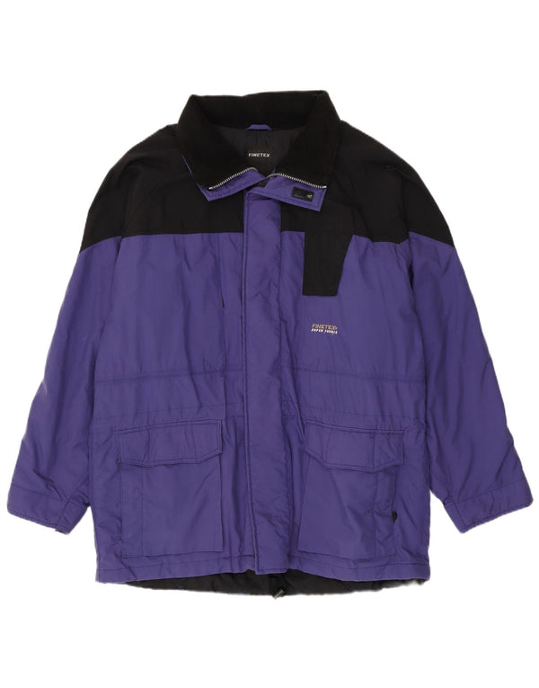 Giacca a vento vintage da uomo con cappuccio UK 42 XL color block viola