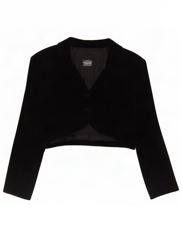 Giacca bolero in velluto a 2 bottoni da donna Benetton IT 48 XL modacrilico nero