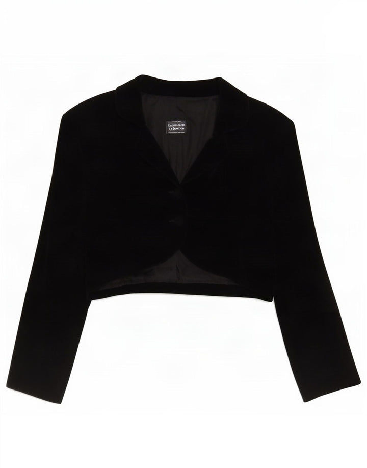 Giacca bolero in velluto a 2 bottoni da donna Benetton IT 48 XL modacrilico nero