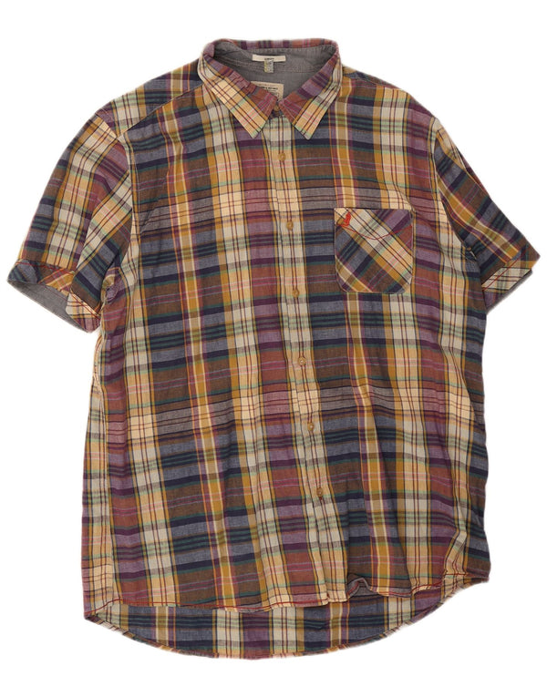 Camicia slim fit a maniche corte da uomo Marlboro Classics 3XL a quadri multicolore