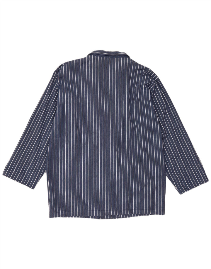 Giacca blazer lunga oversize da donna vintage IT 44 a righe blu medio