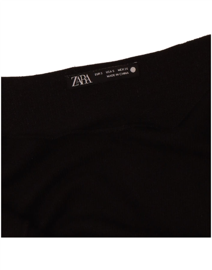 Top Zara da donna oversize a maniche lunghe UK 10 piccolo nero