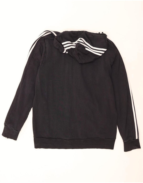 Felpa con cappuccio e zip Adidas da uomo XL in cotone nero
