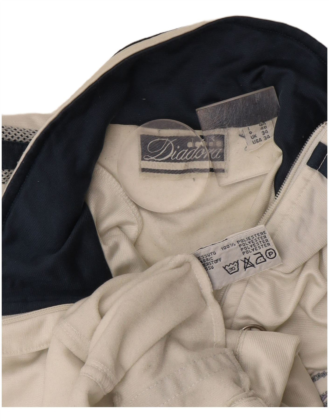 Giacca da tuta da uomo Diadora UK 34 Small Poliestere color block bianco