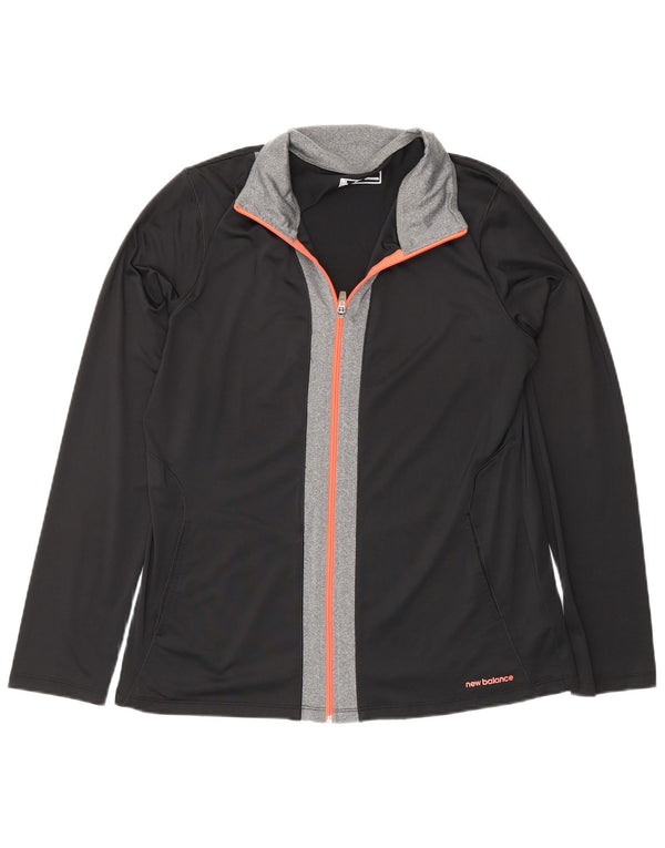 Giacca da tuta da uomo New Balance, grande, in poliestere color block nero