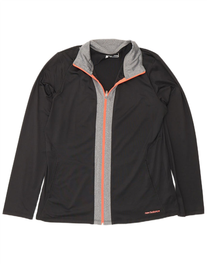 Giacca da tuta da uomo New Balance, grande, in poliestere color block nero