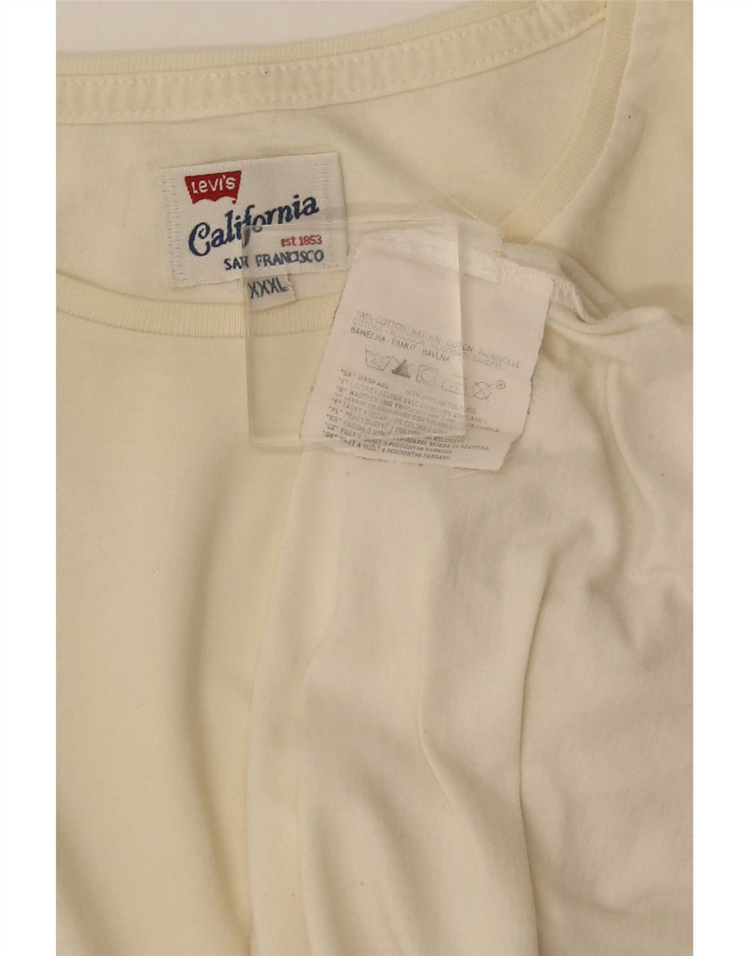 T-shirt da uomo Levi's Top 3XL in cotone bianco sporco