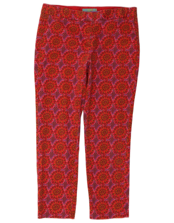 Pantaloni chino dritti da donna BODEN UK 14 Large W32 L26 Rosa floreale
