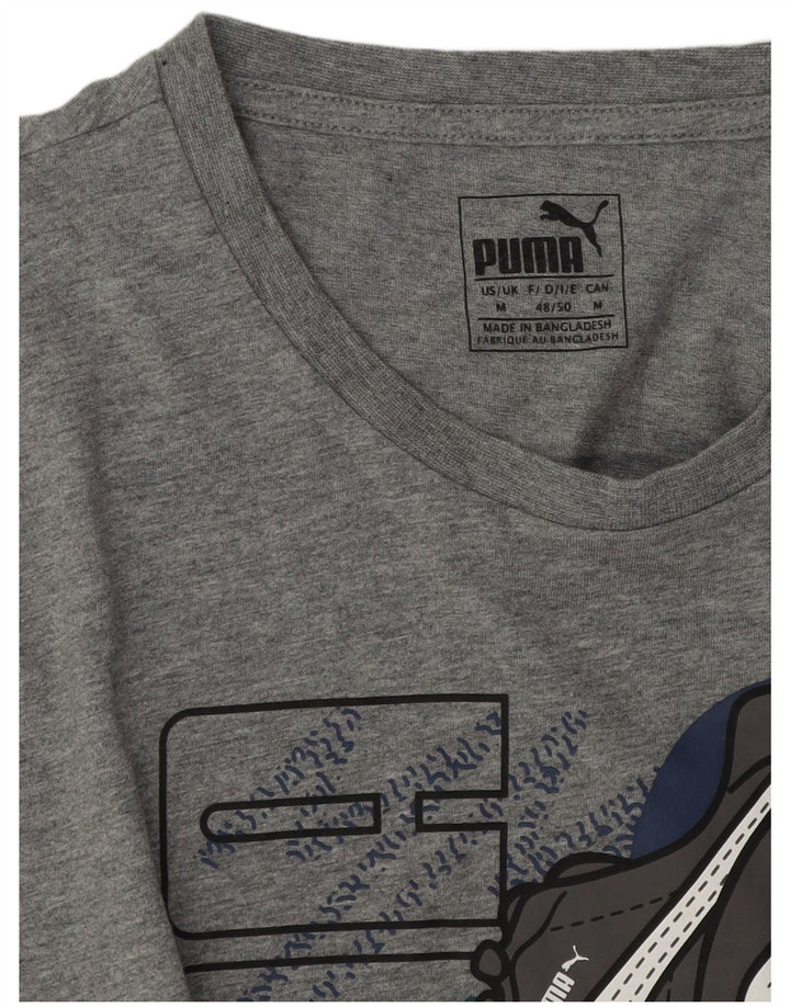T-shirt grafica da uomo Puma Top grigio medio chiazzato