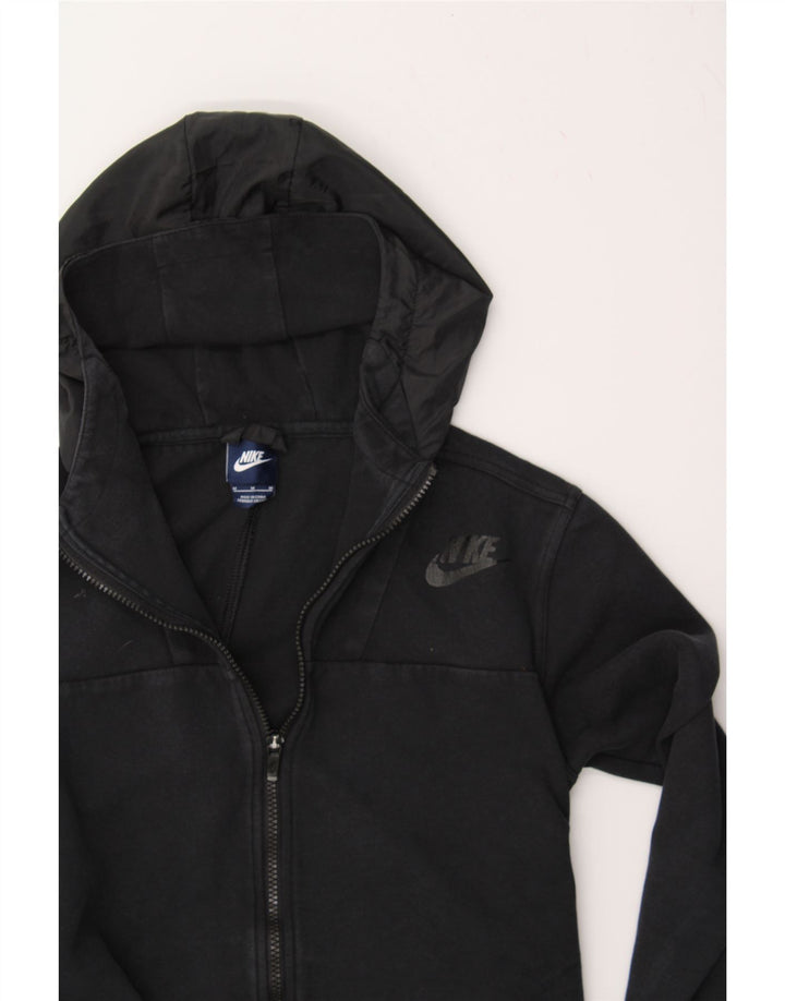 NIKE Womens Zip Hoodie Sweater UK 12 Medium Black Cotton Vintage Nike and Second-Hand Nike from Messina Hembry 