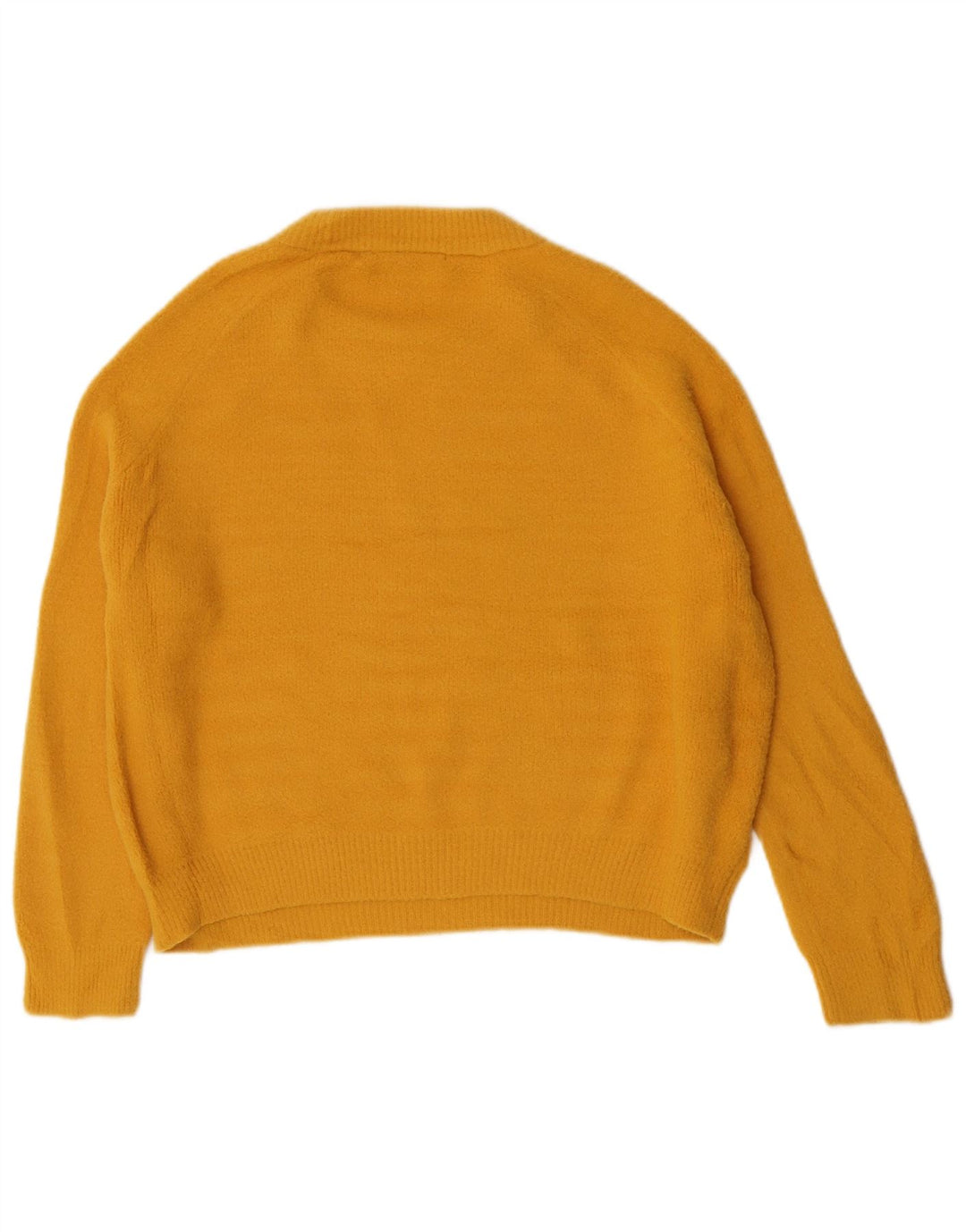 Maglione maglione girocollo da donna Zara UK 14 nylon giallo medio