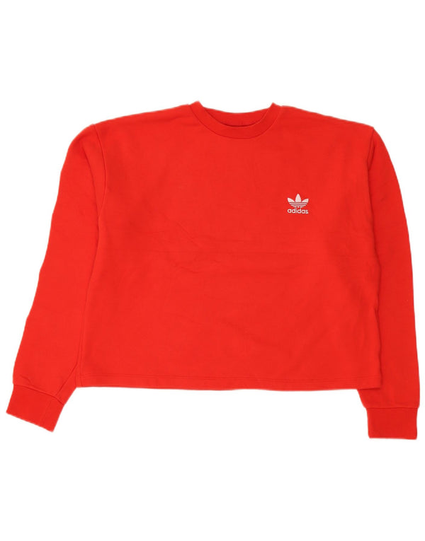 Felpa con grafica corta Adidas da donna UK 16 grande cotone rosso