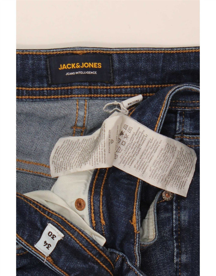 Jack & Jones Uomo Jake Bootcut Jeans W34 L30 Blu Navy Cotone