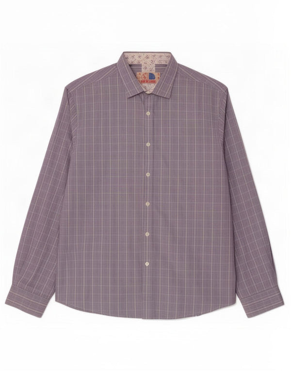 Camicia da uomo Americanino 2XL in cotone a quadri viola