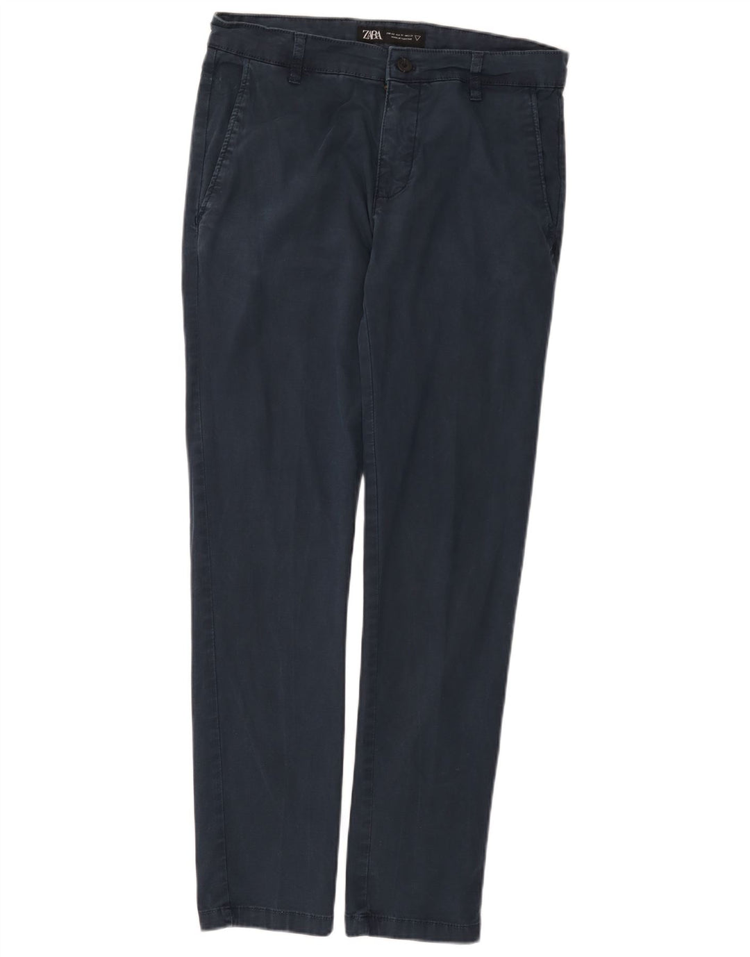 Pantaloni chino slim da uomo Zara EU 40 medi W31 L30 blu navy