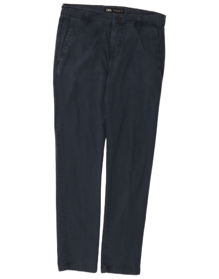 Pantaloni chino slim da uomo Zara EU 40 medi W31 L30 blu navy