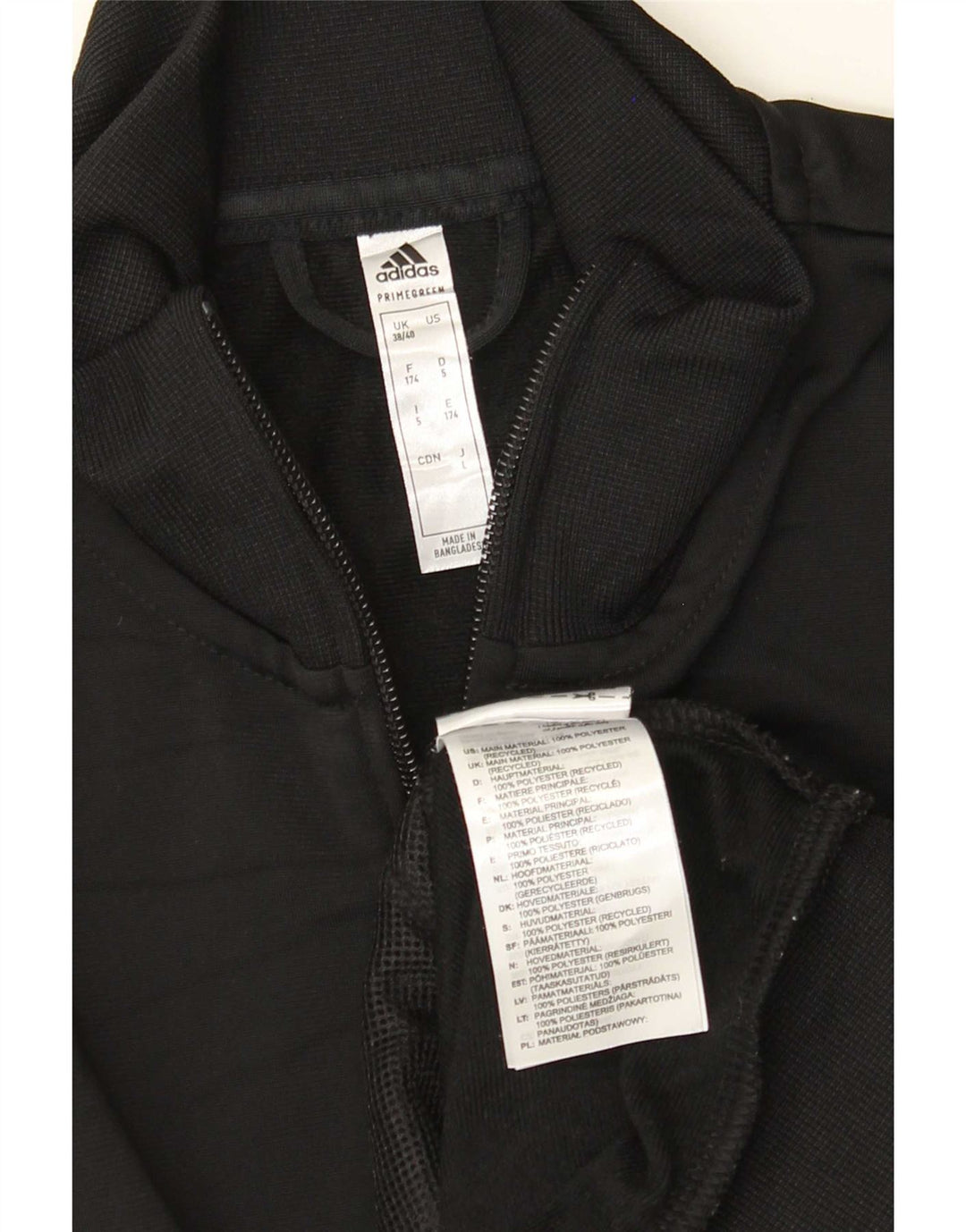 Giacca da tuta grafica da uomo Adidas UK 38/40 Medium Nero Poliestere
