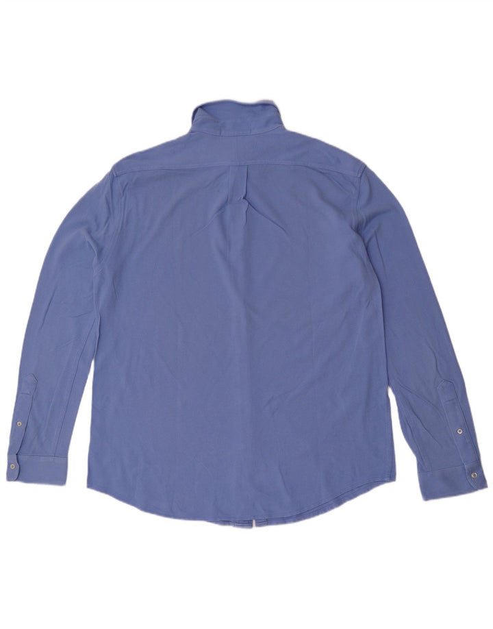 Camicia da uomo Ralph Lauren grande in cotone blu