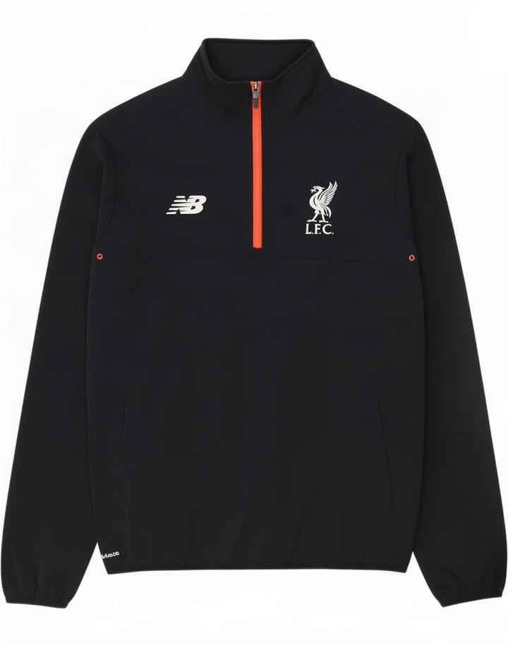 New Balance Uomo Liverpool Zip Collo Pullover Tuta Top Grande Nera