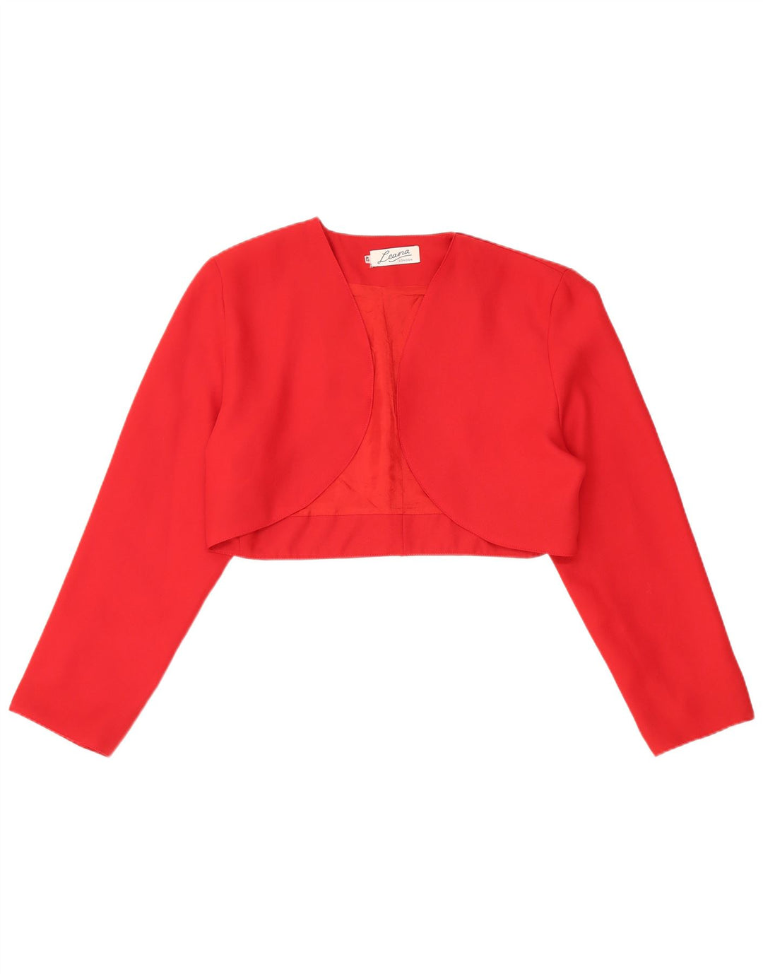 Giacca Bolero aperta da donna vintage IT 42 Poliestere rosso medio
