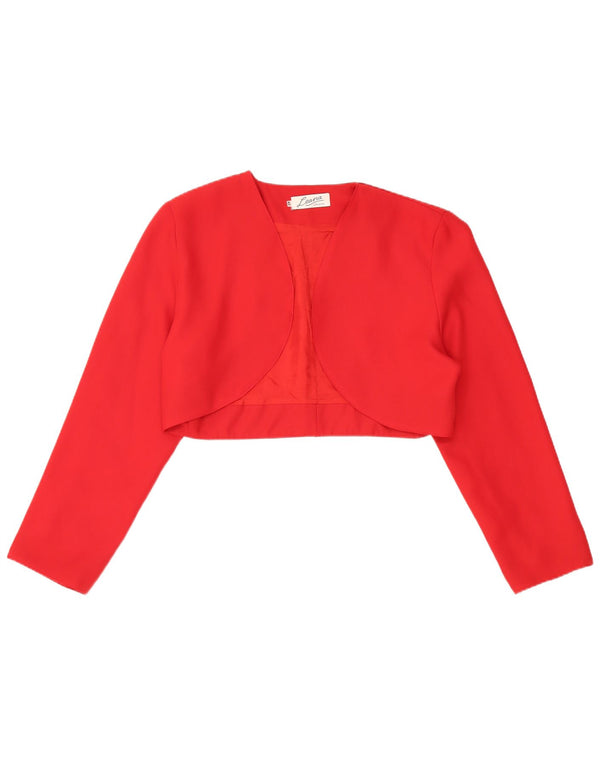 Giacca Bolero aperta da donna vintage IT 42 Poliestere rosso medio