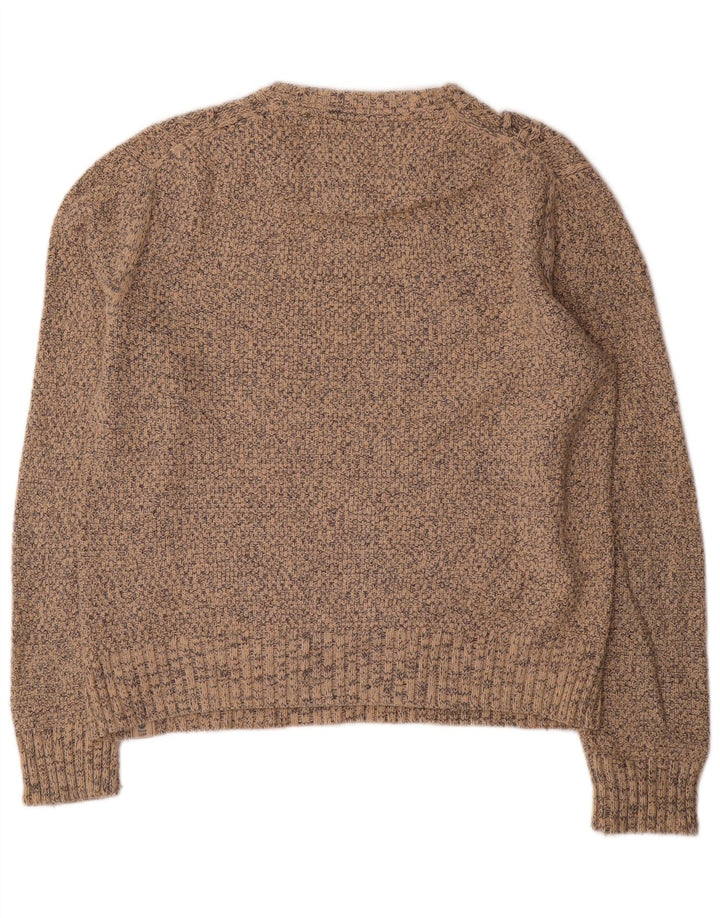 Maglione da uomo con scollo a barca Fat Face Poliestere chiazzato beige medio