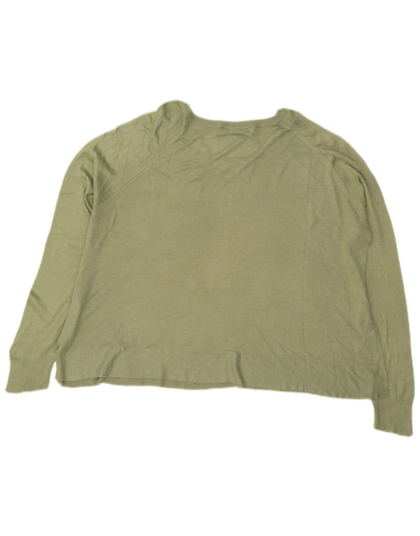 Maglione maglione oversize con scollo a barca da donna Zara UK 16 grande viscosa verde