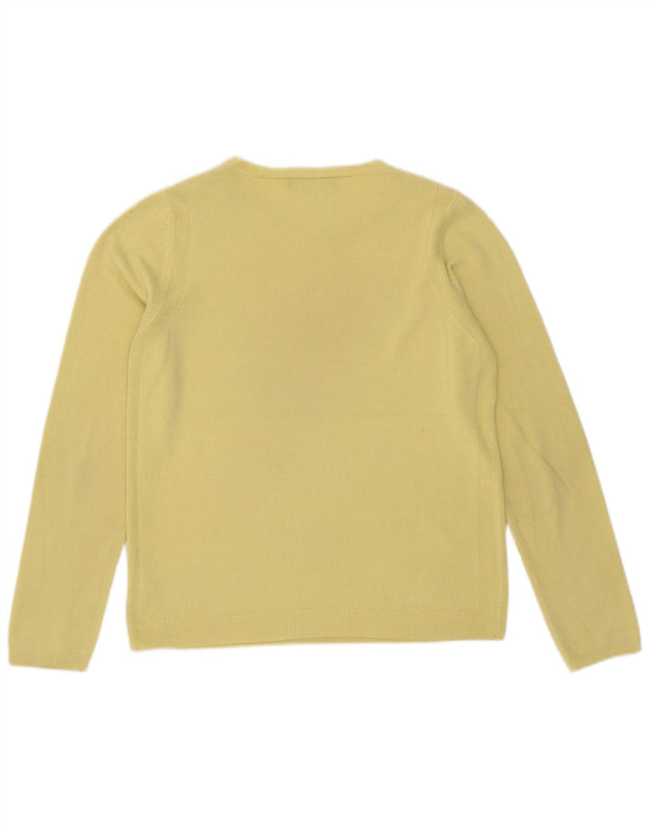 Maglione maglione girocollo da donna Marks & Spencer UK 12 giallo medio
