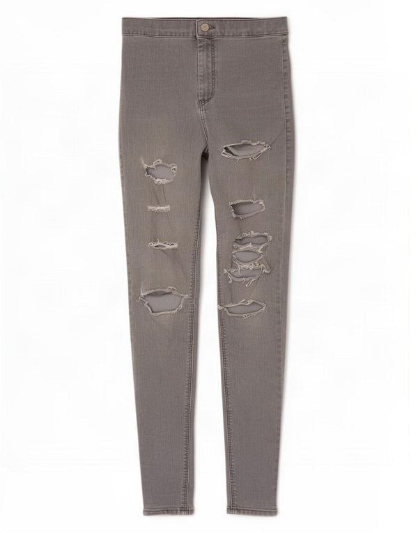 Jeans skinny effetto consumato Joni da donna Topshop W28 L30 cotone grigio