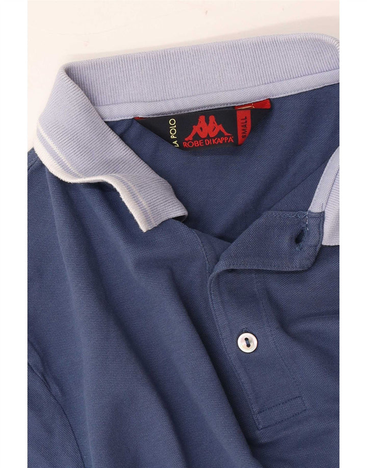 Polo Kappa da uomo piccola blu color block