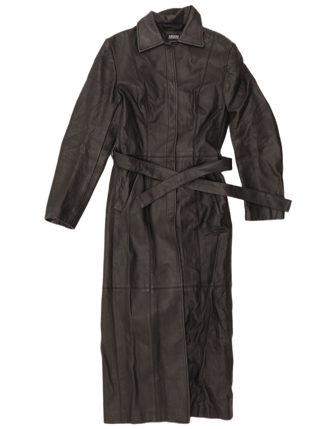 Cappotto in pelle da donna VINTAGE UK 10 piccolo nero