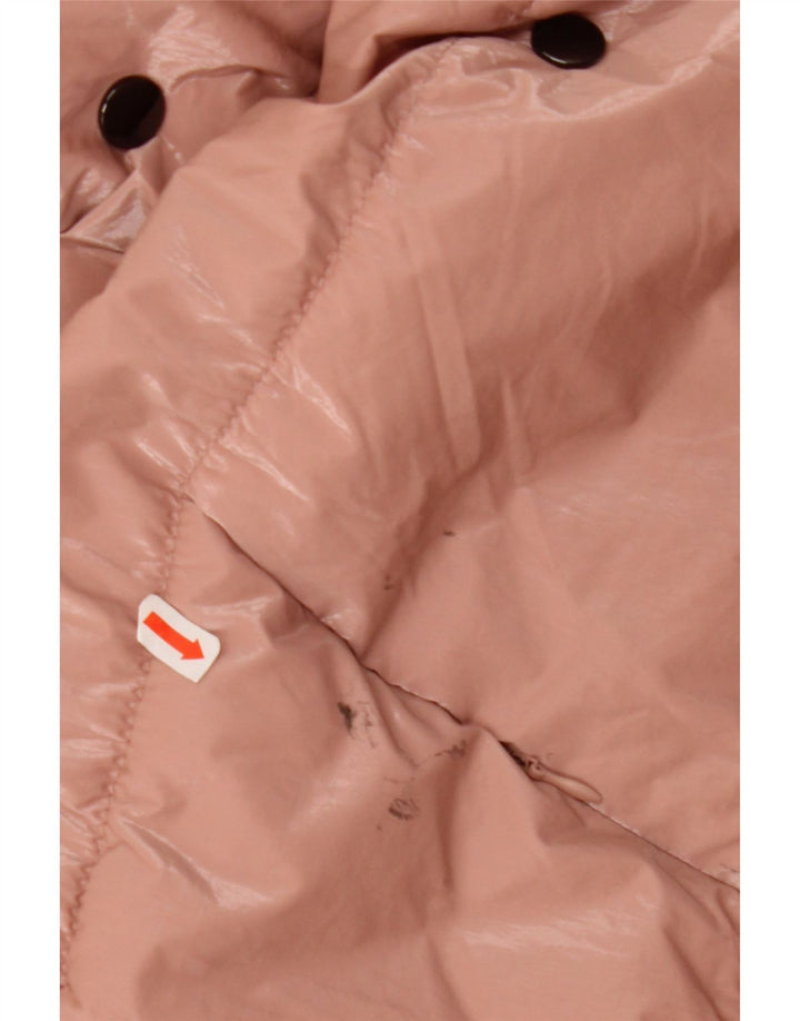 Giacca imbottita oversize con cappuccio da donna Zara UK 14 poliammide rosa medio