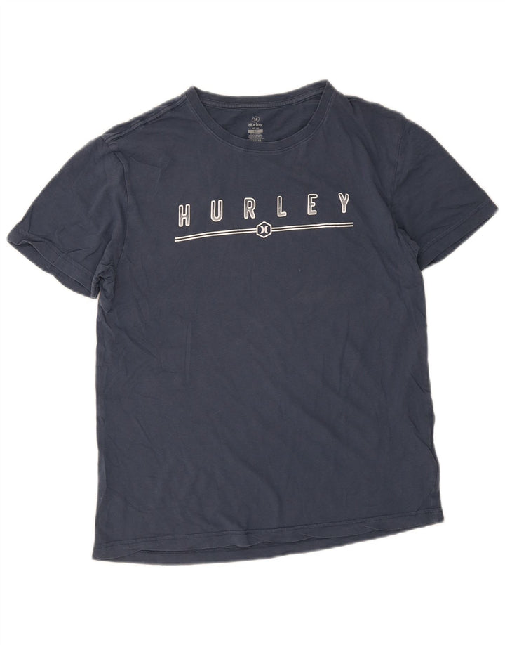 T-shirt grafica da uomo Hurley Top Small in cotone blu navy