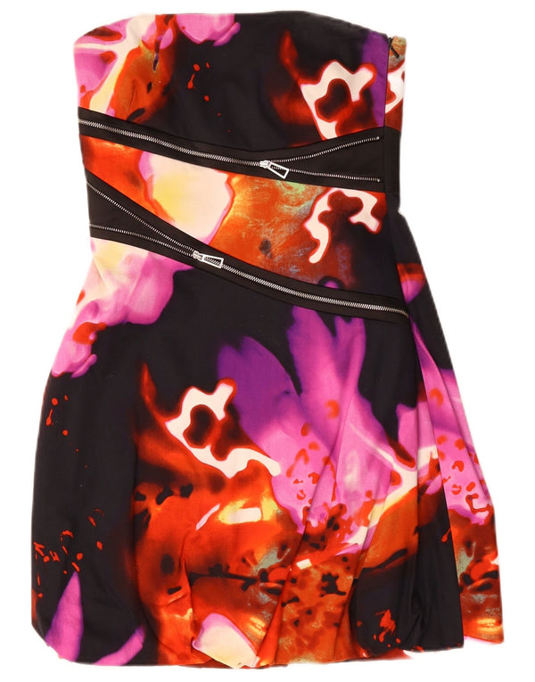 Abito senza spalline da donna Karen Millen UK 10 Small Tie Dye multicolore