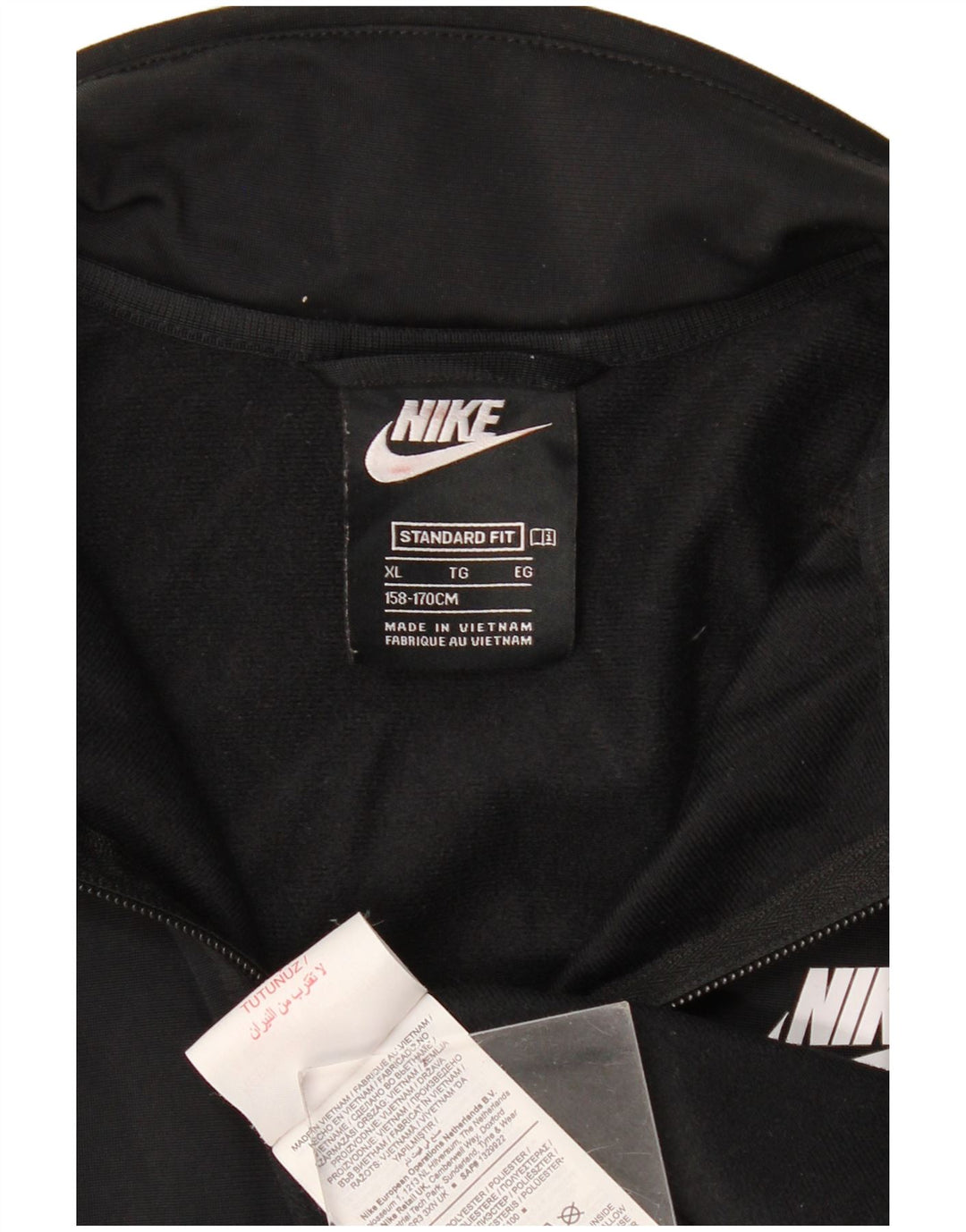 Giacca superiore della tuta da ragazzo Nike 13-14 anni XL poliestere nero