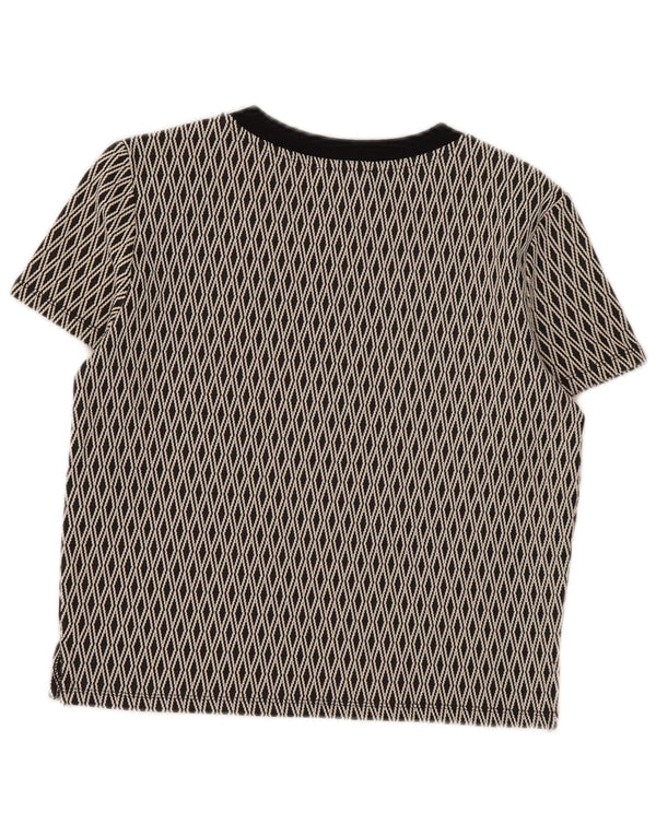 T-shirt corta Zara Trafaluc da donna UK 12 media nera geometrica