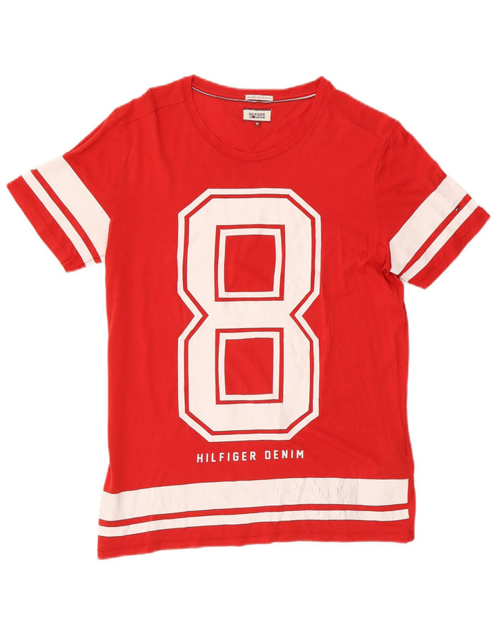 T-shirt grafica da uomo Tommy Hilfiger Top in cotone rosso medio