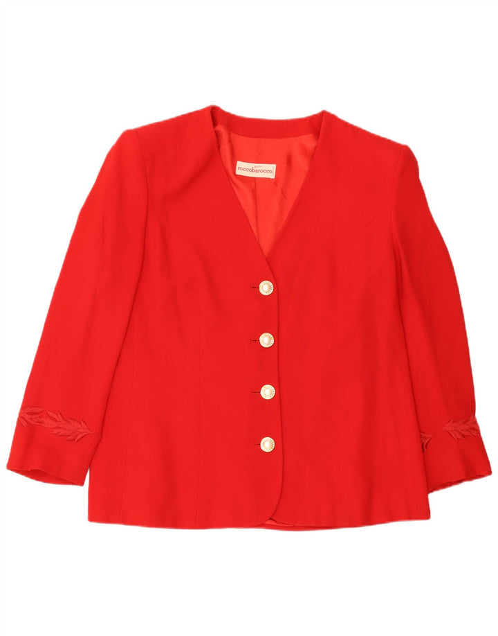 Giacca blazer da donna a 4 bottoni Roccobarocco UK 14 media rossa