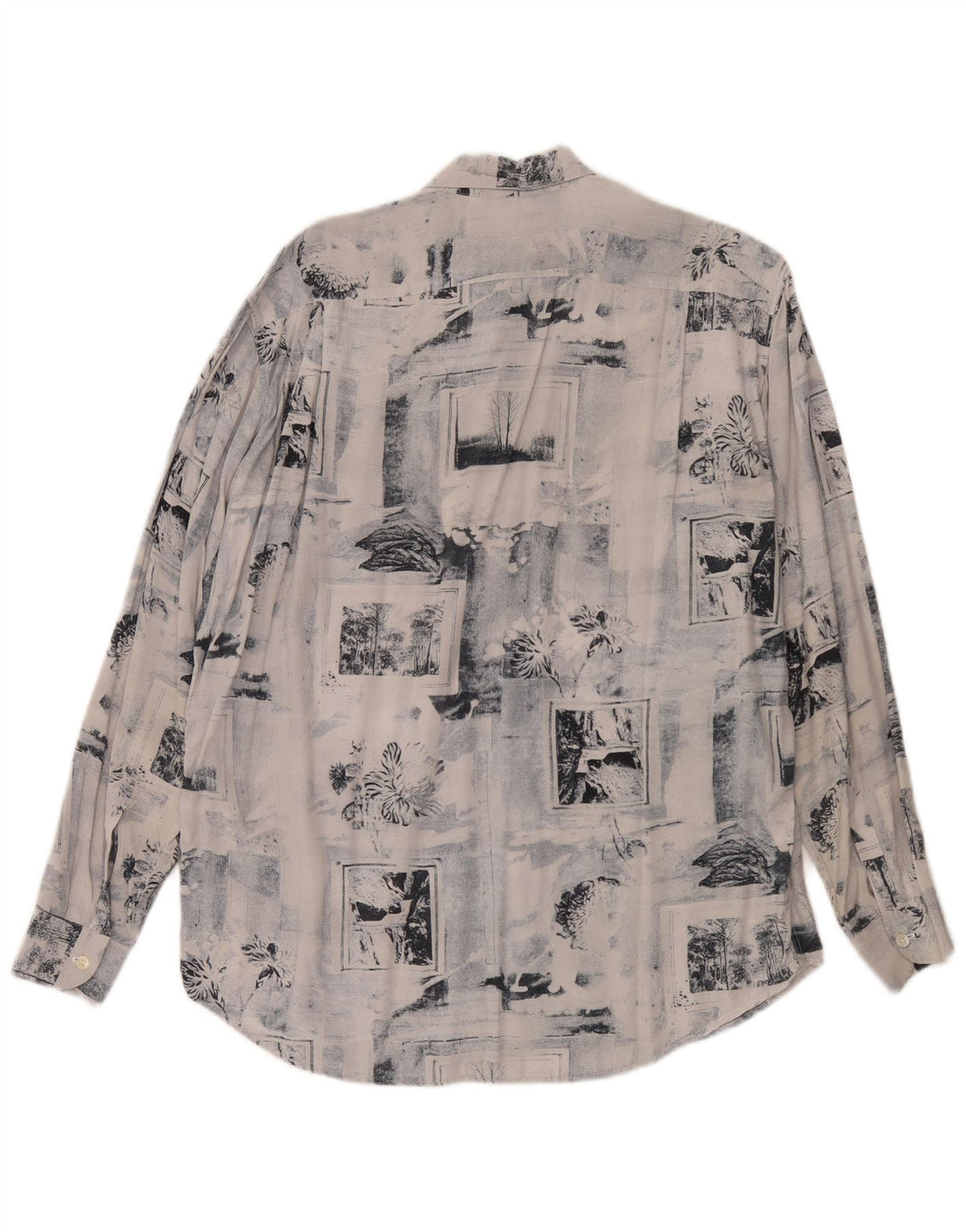 Camicia Uomo Vintage in Viscosa Patchwork Blu Medio