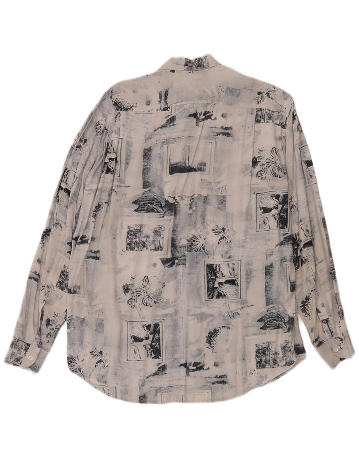 Camicia Uomo Vintage in Viscosa Patchwork Blu Medio