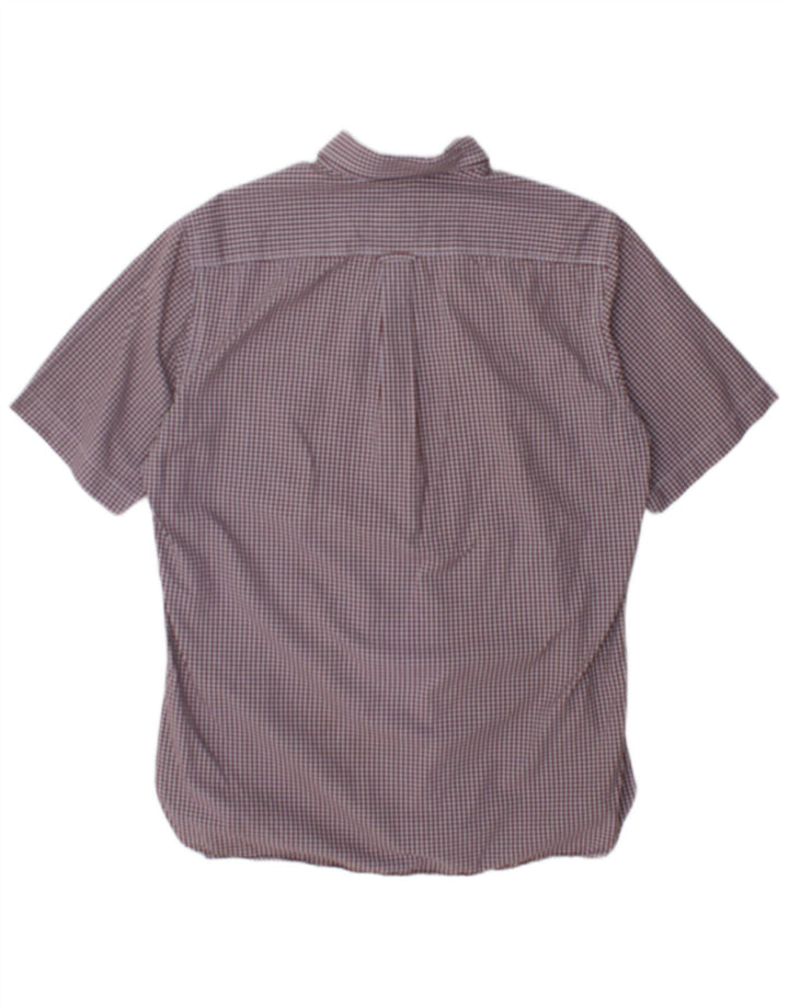 Camicia a maniche corte da uomo Henry Cottons taglia 40 a quadri marrone medio