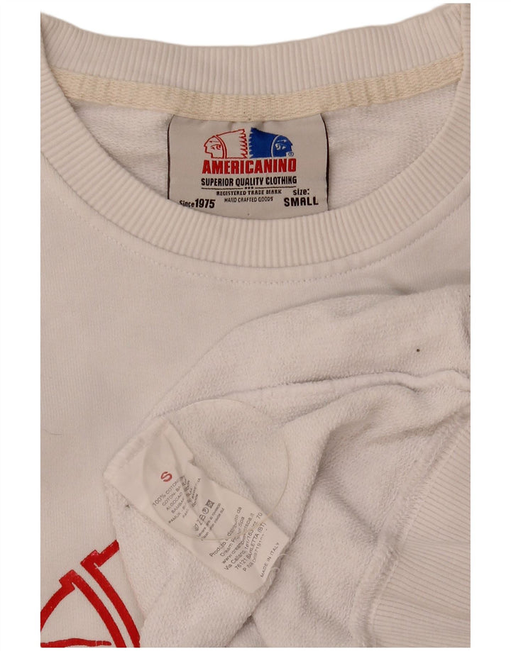 Americanino Felpa grafica da uomo Maglione piccolo cotone bianco