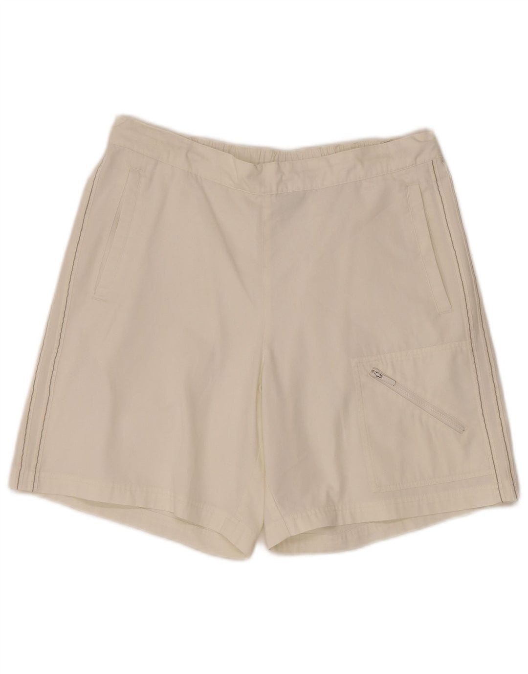 Pantaloncini cargo con grafica Adidas da donna medi W34 poliestere bianco sporco