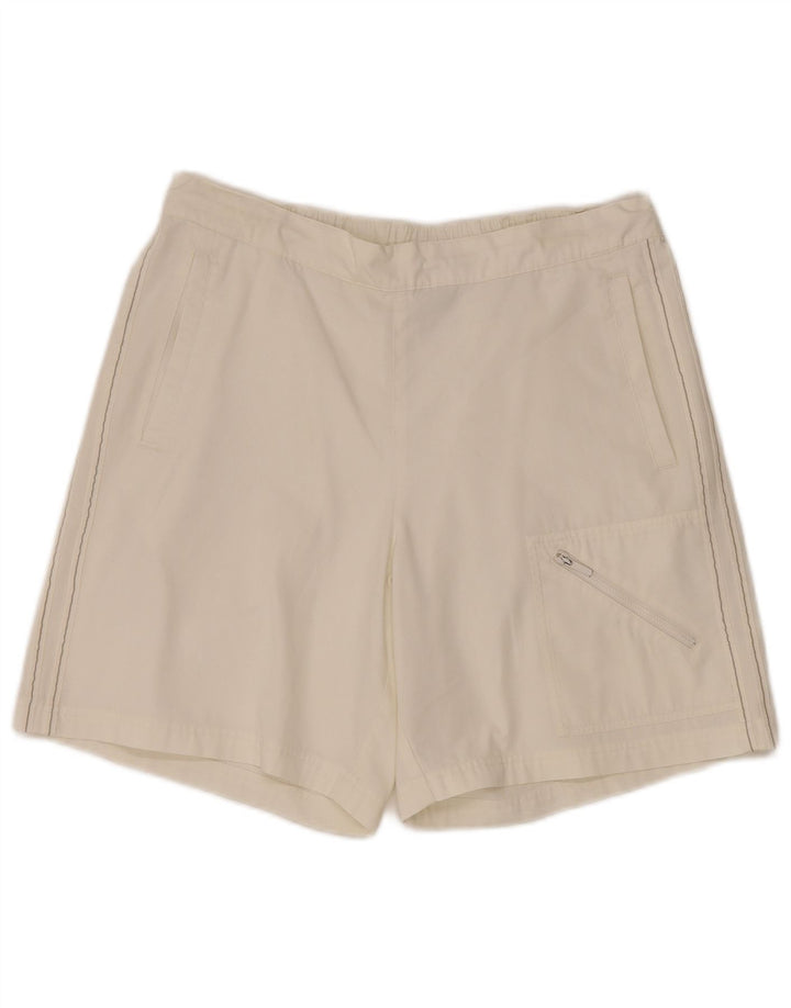 Pantaloncini cargo con grafica Adidas da donna medi W34 poliestere bianco sporco
